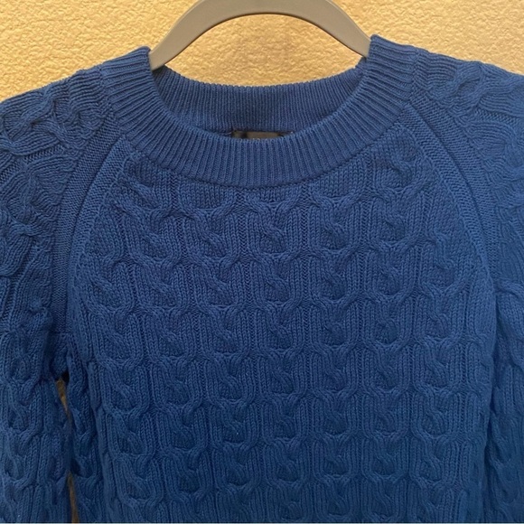 NWT~J. CREW Women Blue Cable Knit Sweater Size XS - Picture 4 of 9